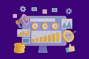 computer displaying sales dashboard illustration